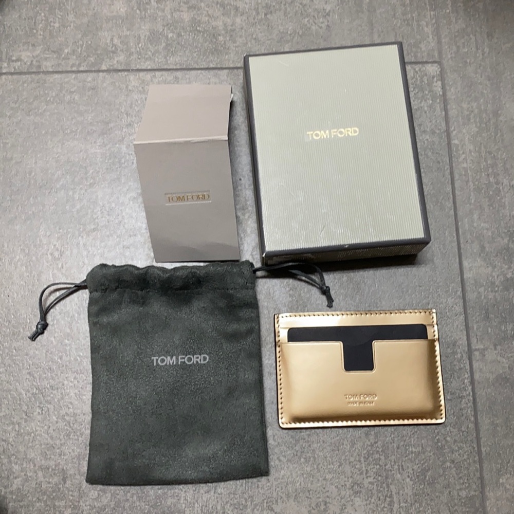 Brand New W Tags - Authentic Tom Ford patent leather gold card case